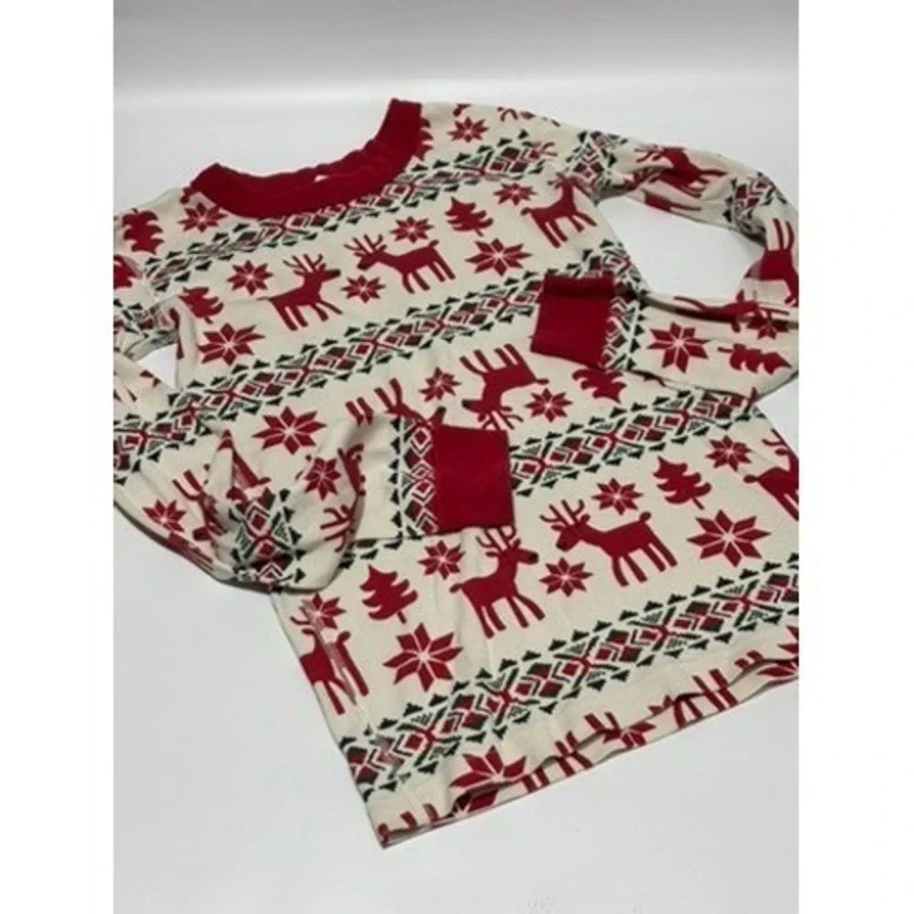 Hanna Andersson Kids Christmas Pajama Set Reindeer Holiday 150/Size 12‎